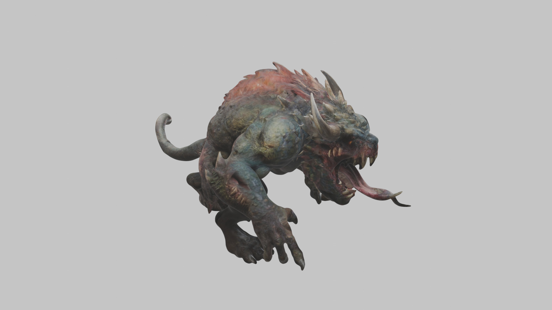 Dark Fantasy Reptile Master Monster Creature Low-poly 3D model_11