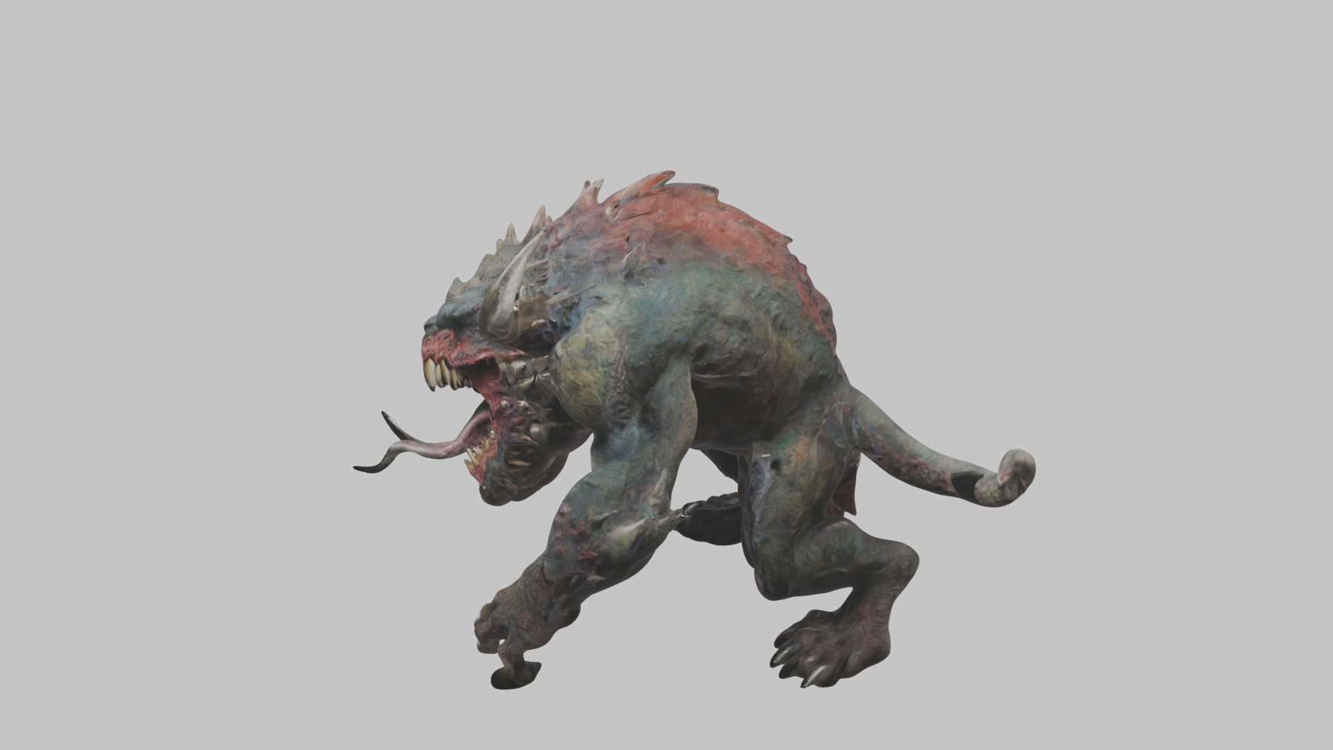 Dark Fantasy Reptile Master Monster Creature Low-poly 3D model_4