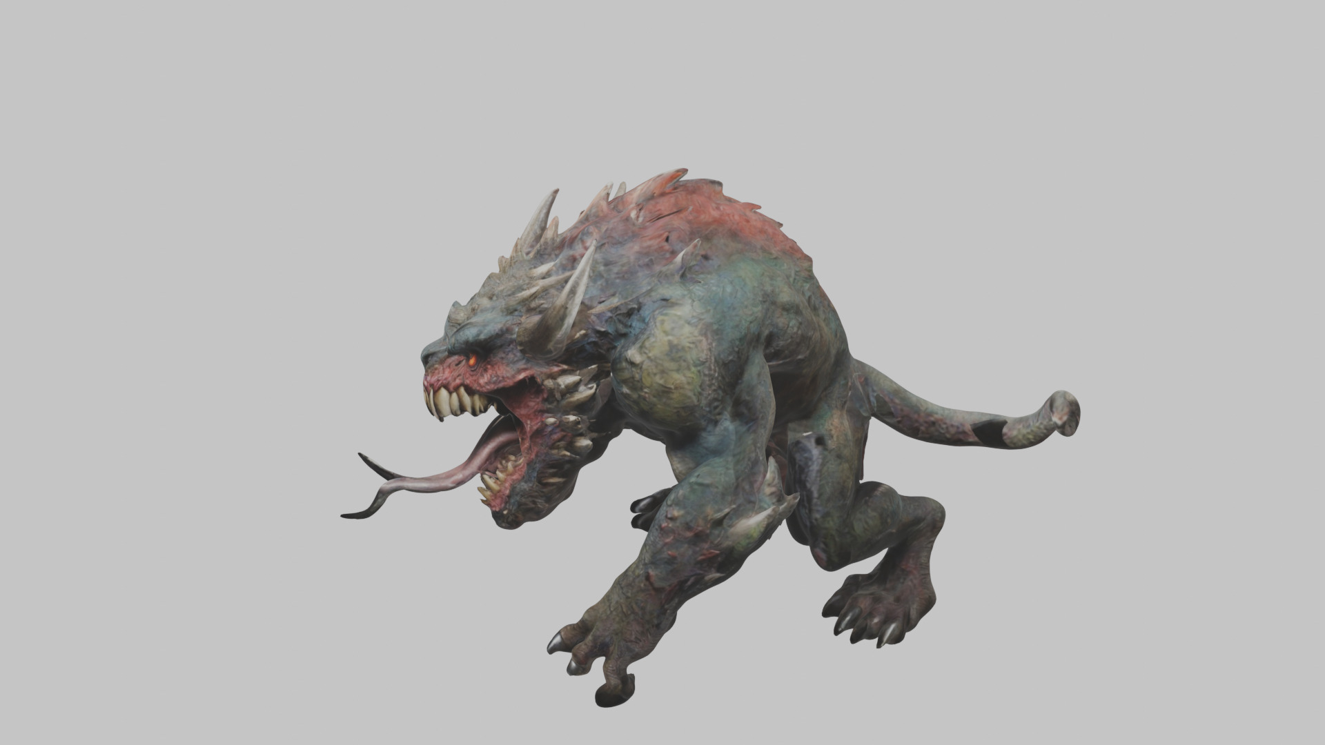 Dark Fantasy Reptile Master Monster Creature Low-poly 3D model_5