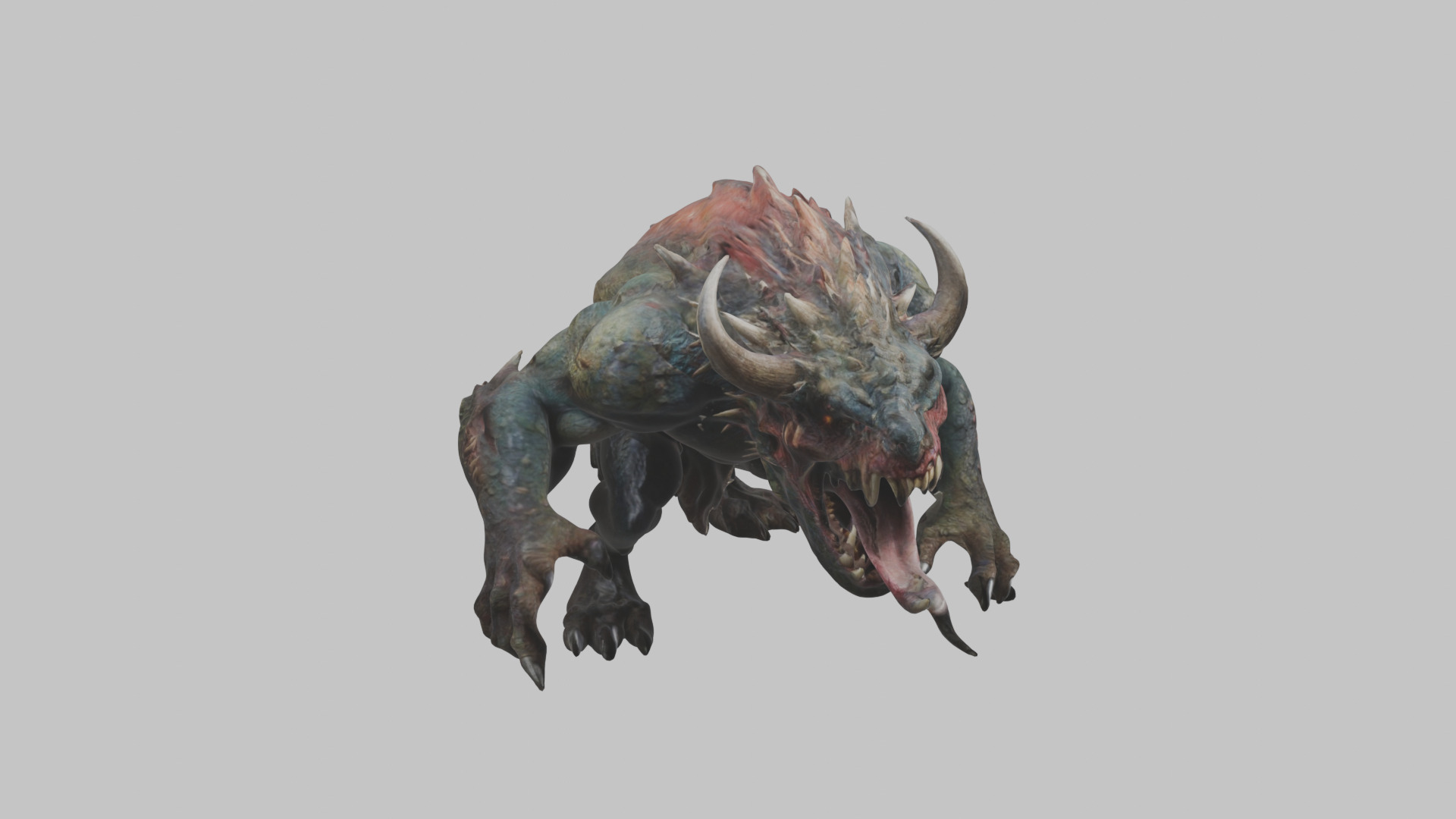 Dark Fantasy Reptile Master Monster Creature Low-poly 3D model_9