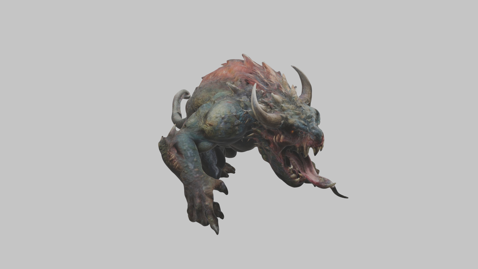 Dark Fantasy Reptile Master Monster Creature Low-poly 3D model_10