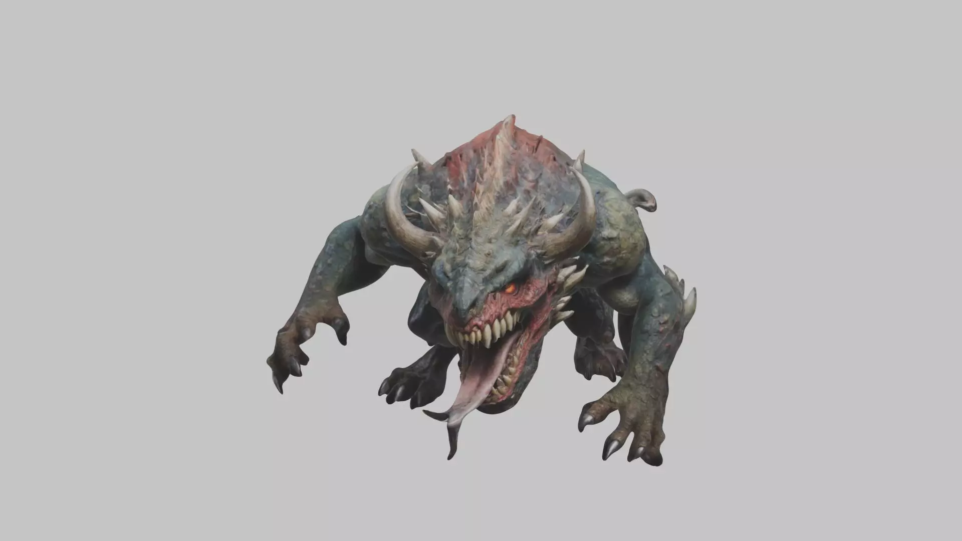 Dark Fantasy Reptile Master Monster Creature Low-poly 3D model_0