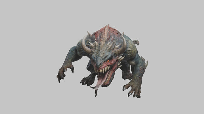 Dark Fantasy Reptile Master Monster Creature Low-poly 3D model