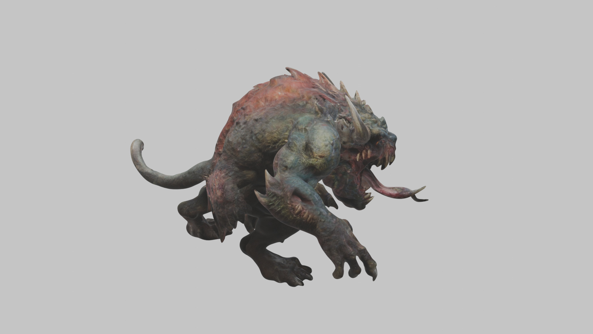 Dark Fantasy Reptile Master Monster Creature Low-poly 3D model_12