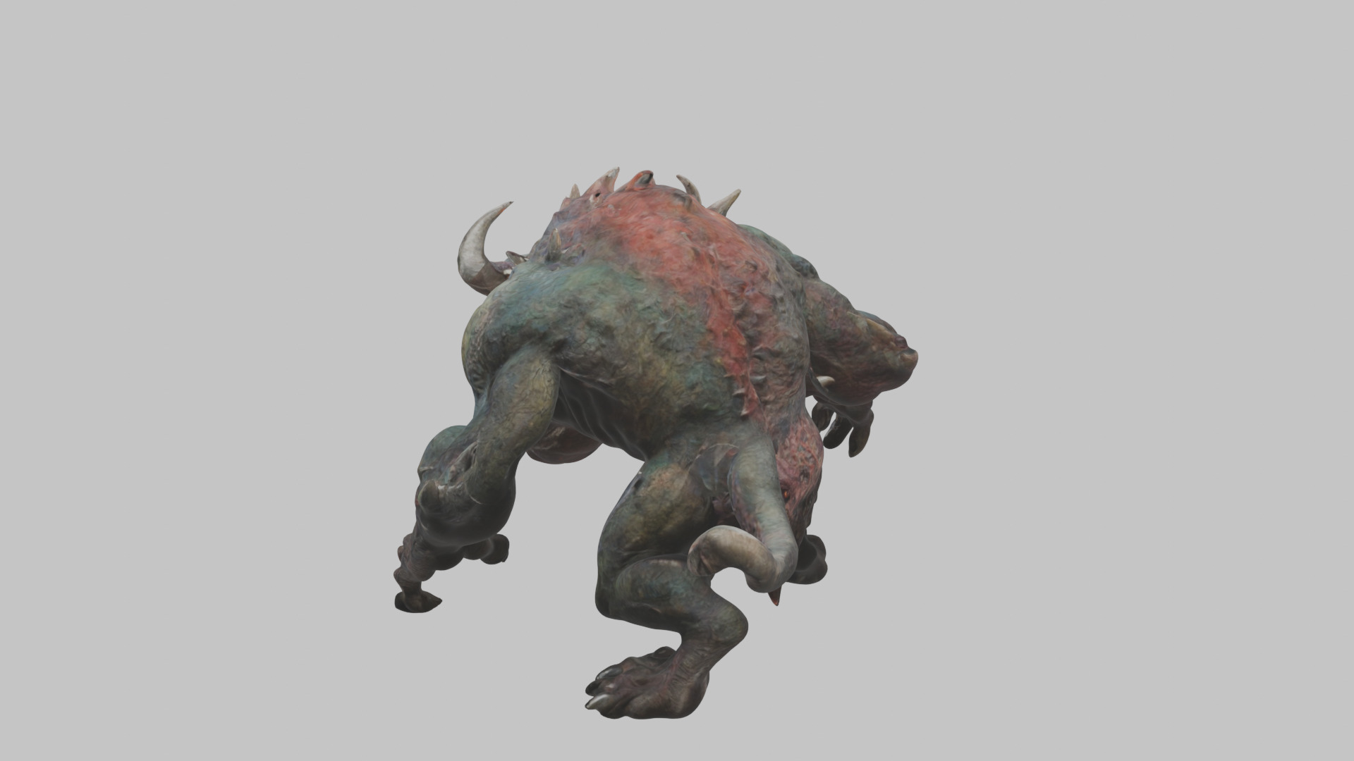 Dark Fantasy Reptile Master Monster Creature Low-poly 3D model_2