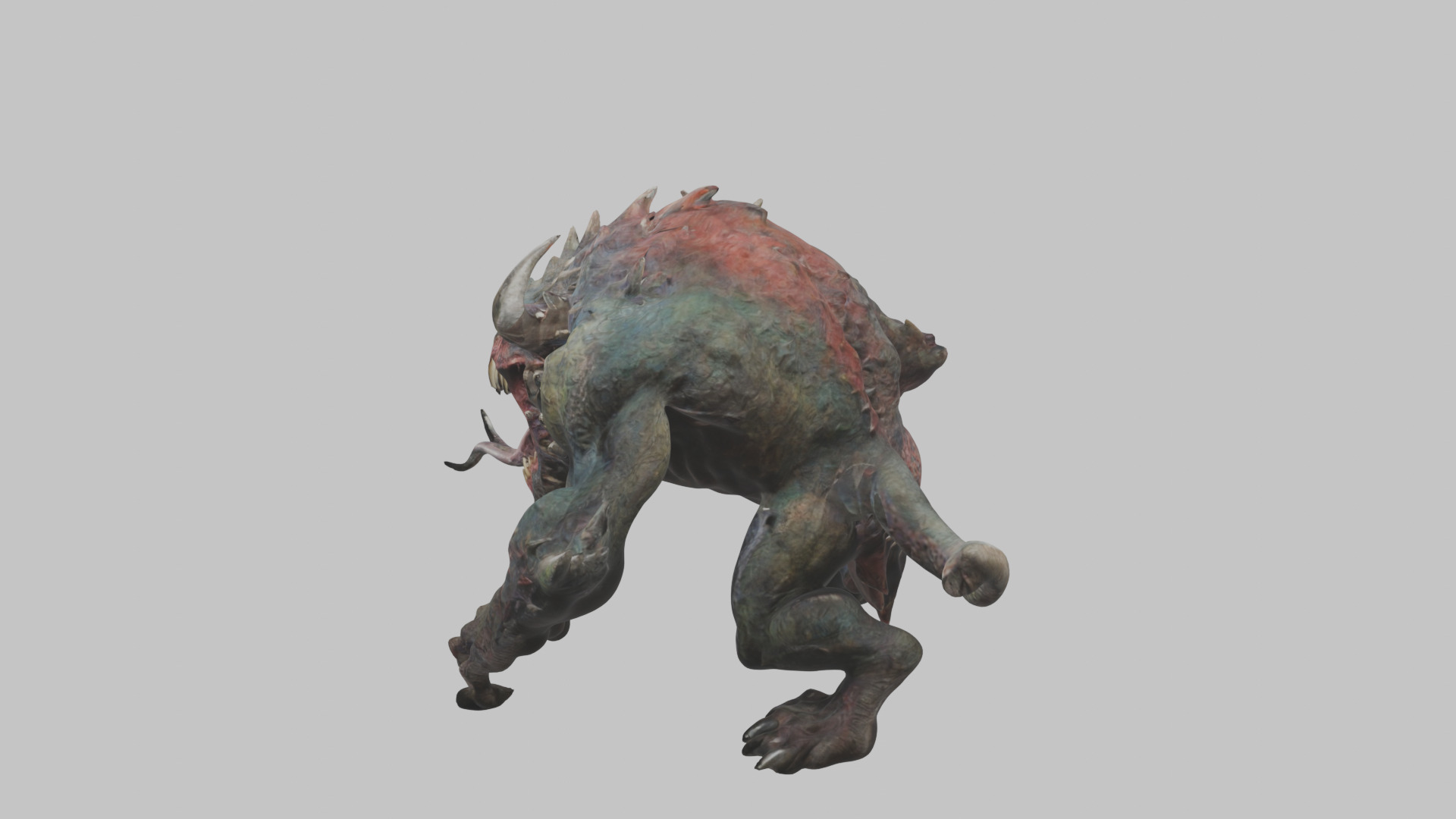 Dark Fantasy Reptile Master Monster Creature Low-poly 3D model_3