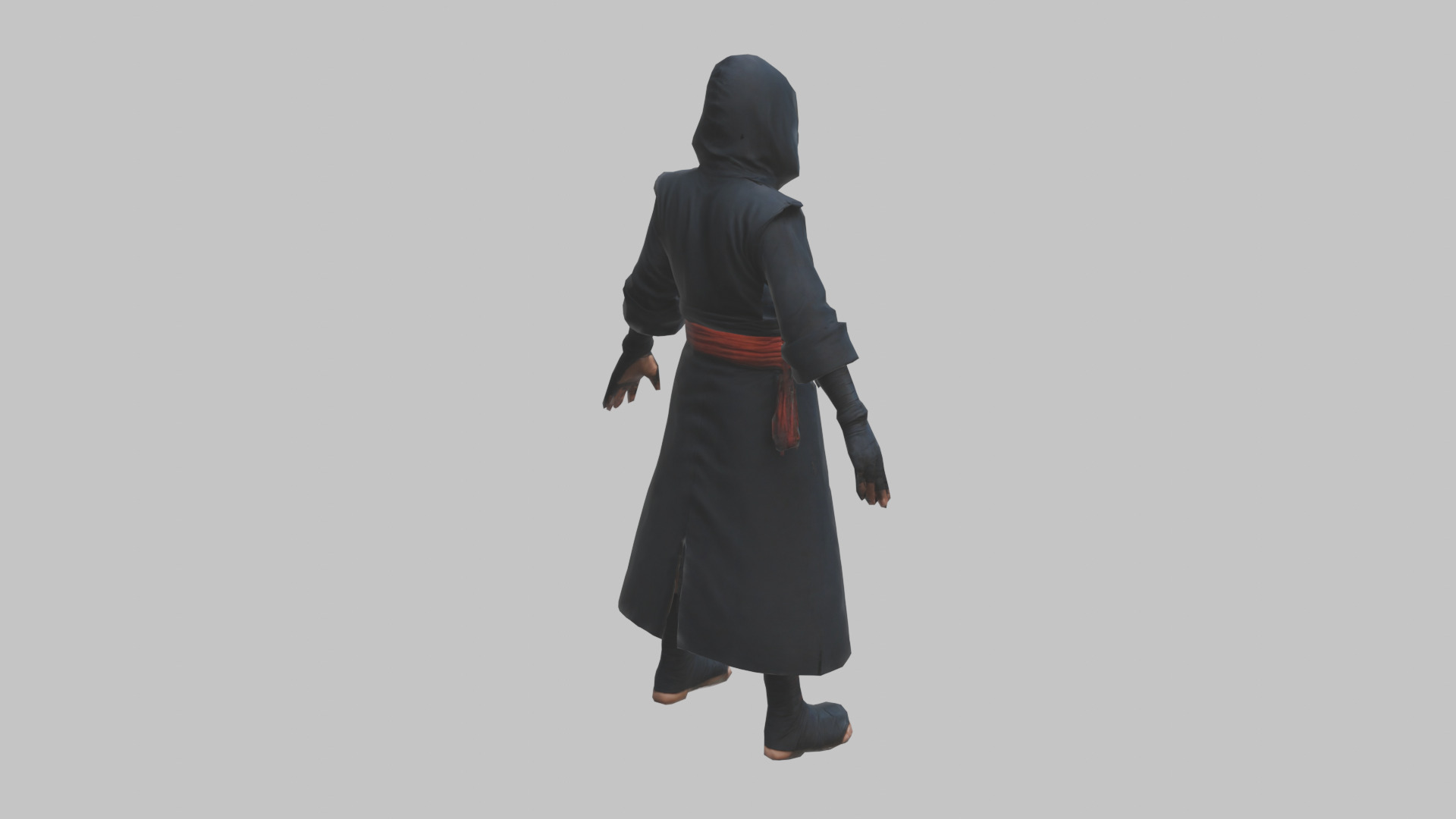 Anime Ninja T Pose Character Low-poly 3D model_13