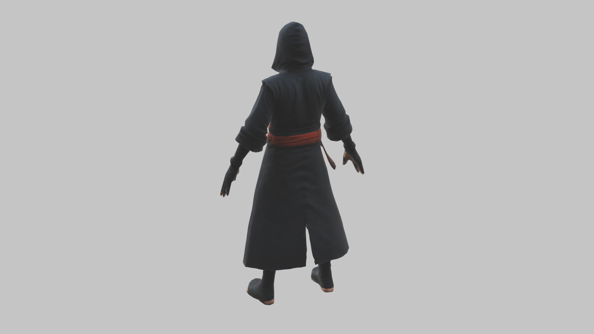 Anime Ninja T Pose Character Low-poly 3D model_1