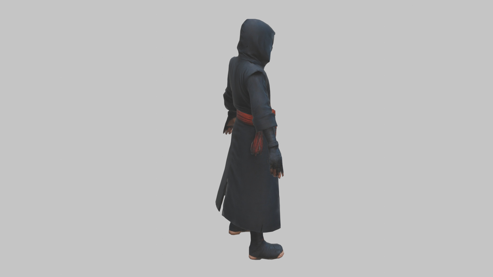 Anime Ninja T Pose Character Low-poly 3D model_12