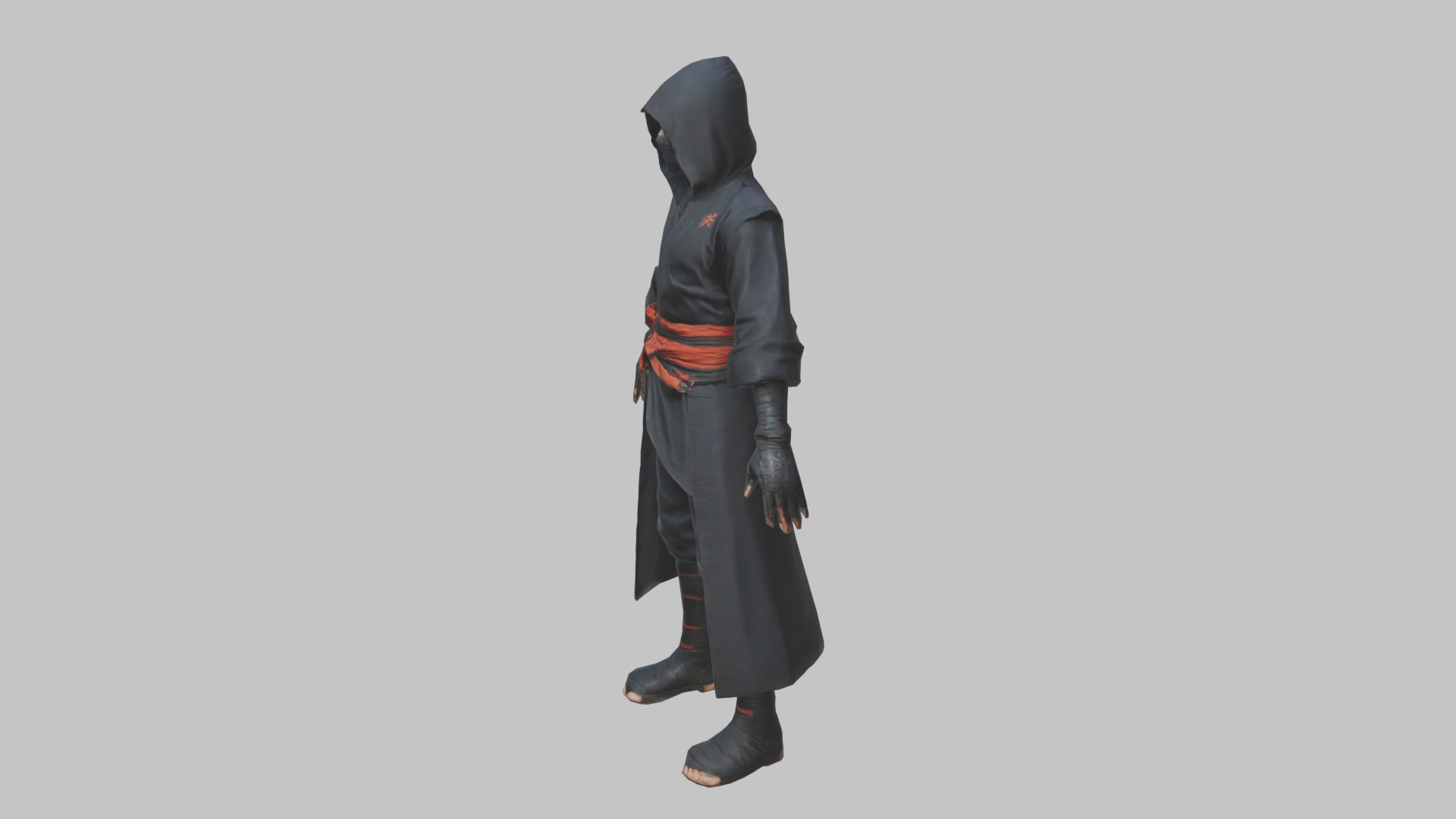 Anime Ninja T Pose Character Low-poly 3D model_5