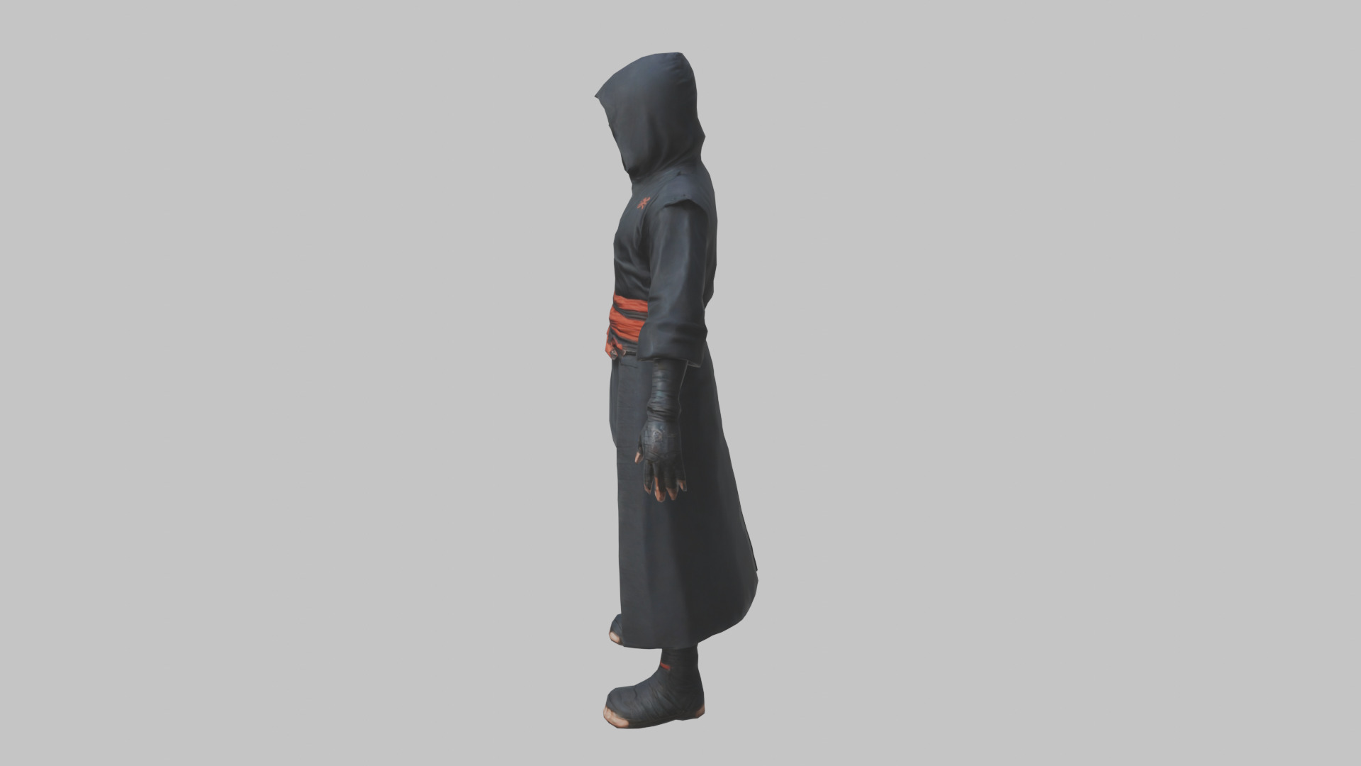 Anime Ninja T Pose Character Low-poly 3D model_4