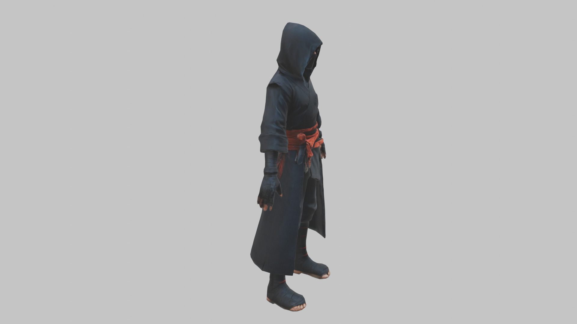 Anime Ninja T Pose Character Low-poly 3D model_10