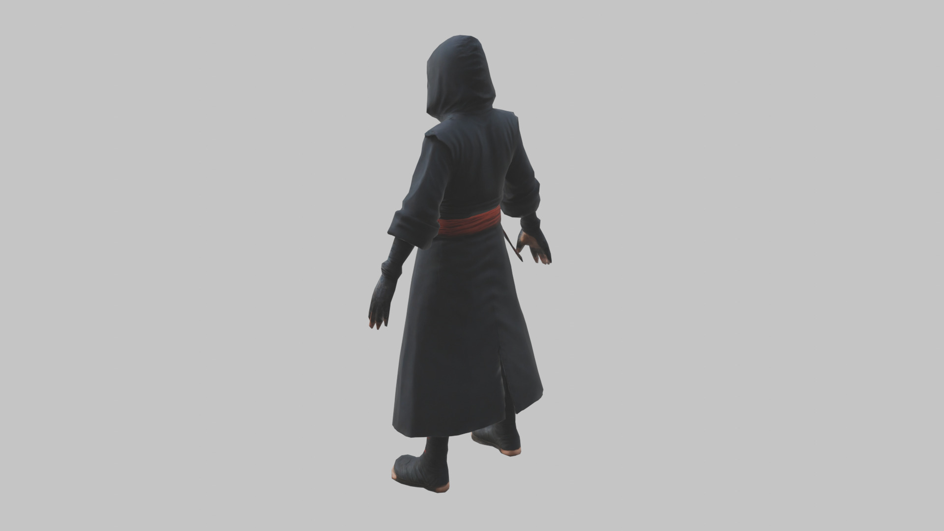 Anime Ninja T Pose Character Low-poly 3D model_2