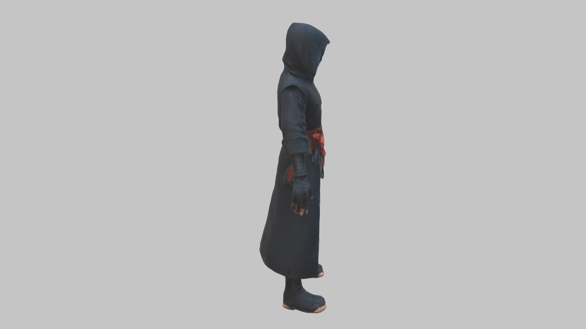 Anime Ninja T Pose Character Low-poly 3D model_11