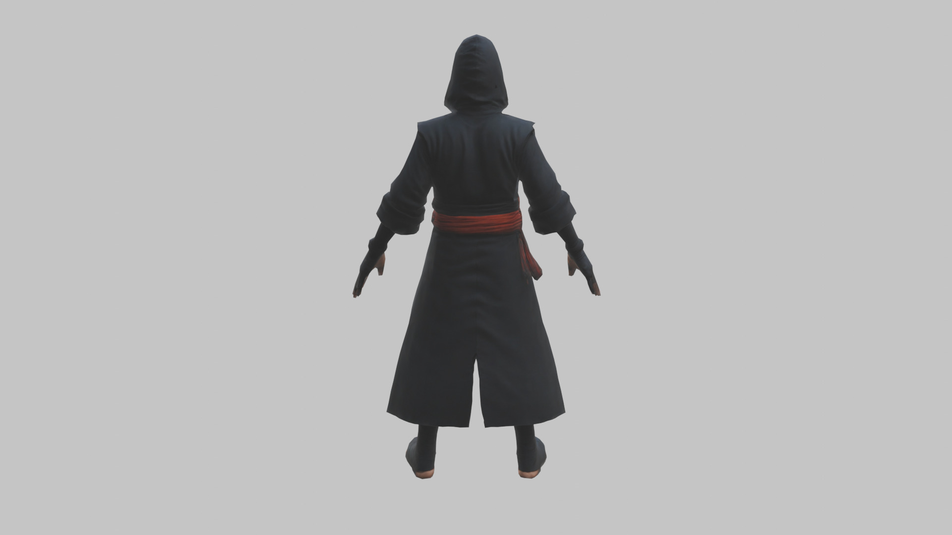 Anime Ninja T Pose Character Low-poly 3D model_15