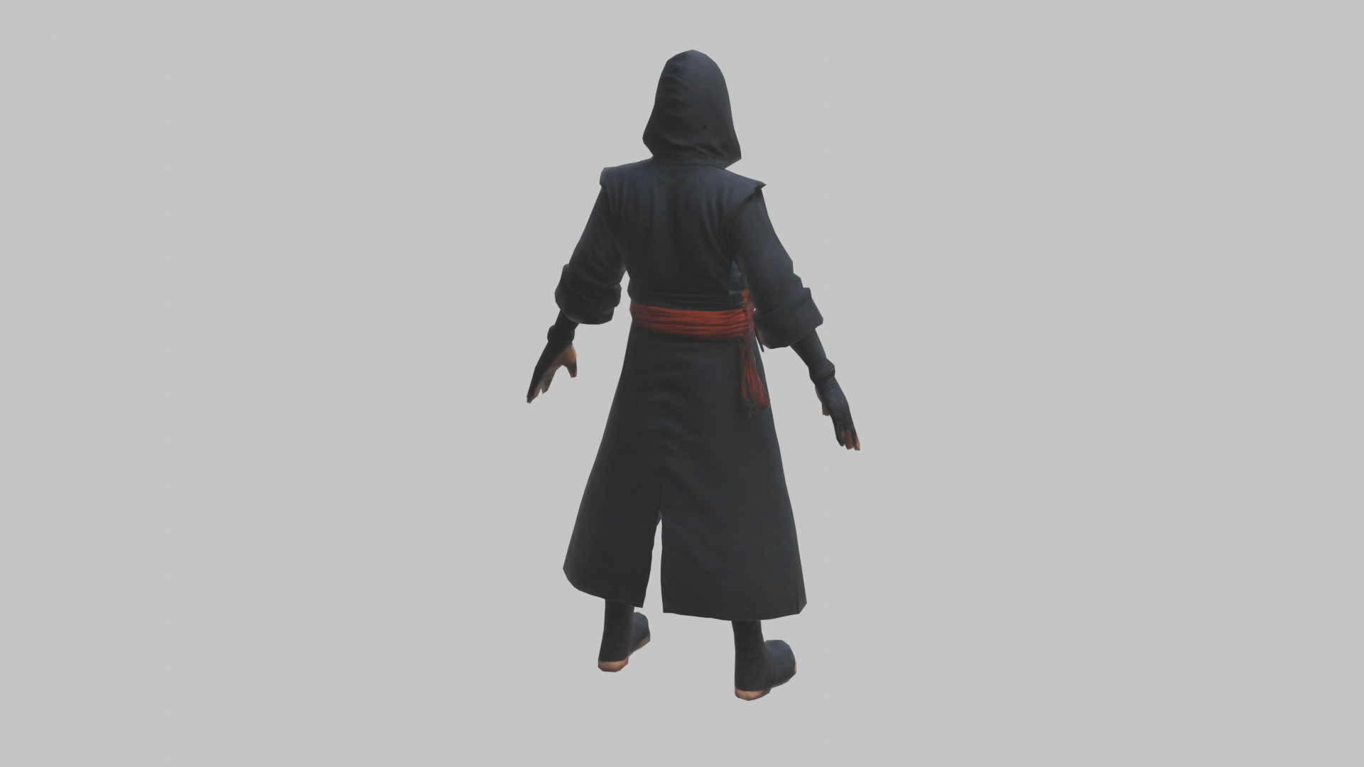 Anime Ninja T Pose Character Low-poly 3D model_14
