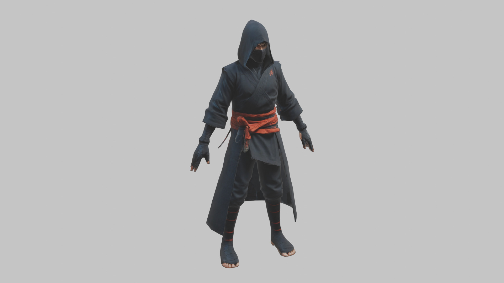 Anime Ninja T Pose Character Low-poly 3D model_8