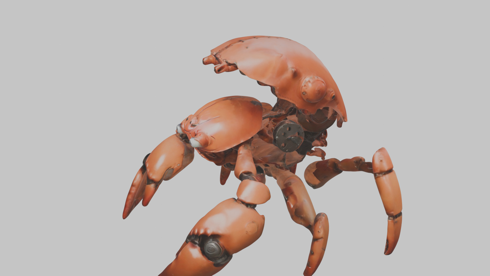 Robot Crab Low-poly 3D model_5