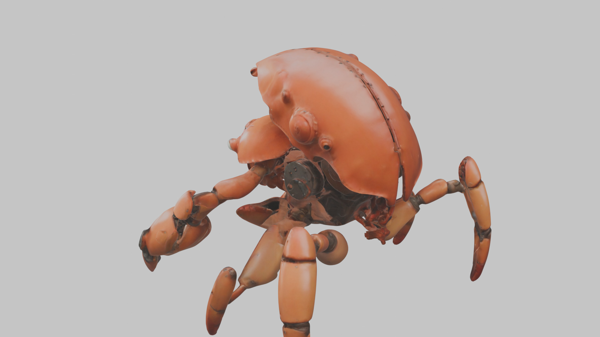 Robot Crab Low-poly 3D model_2