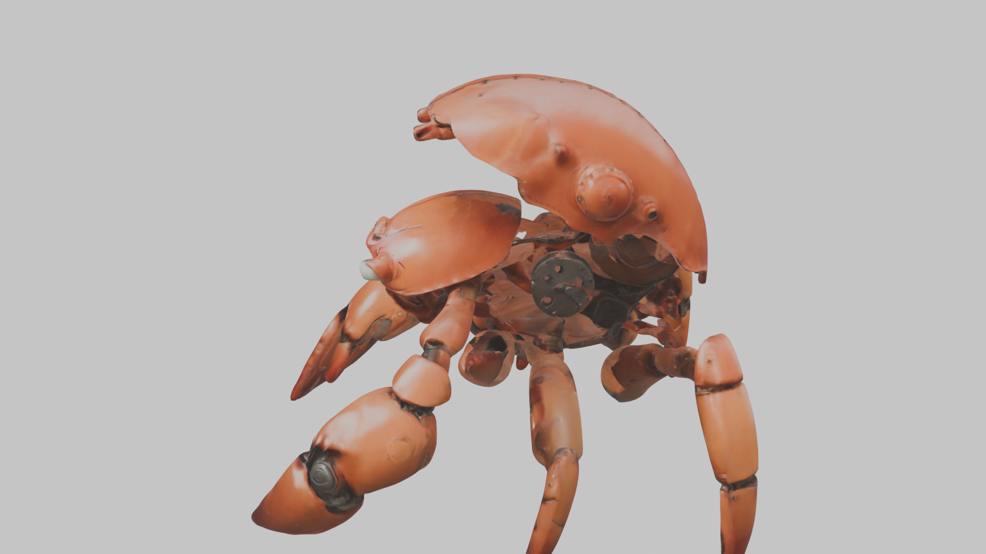 Robot Crab Low-poly 3D model_4
