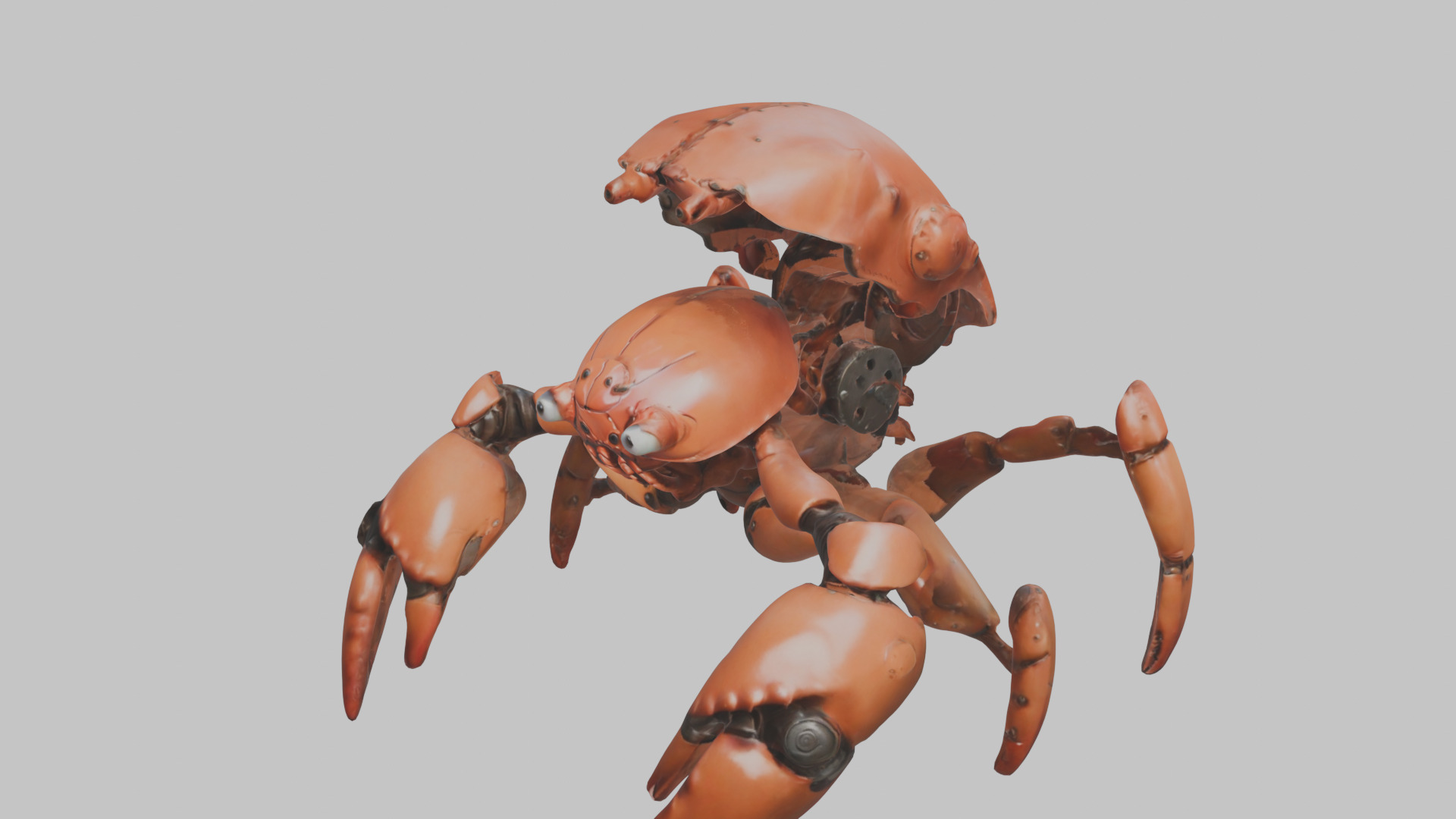 Robot Crab Low-poly 3D model_6