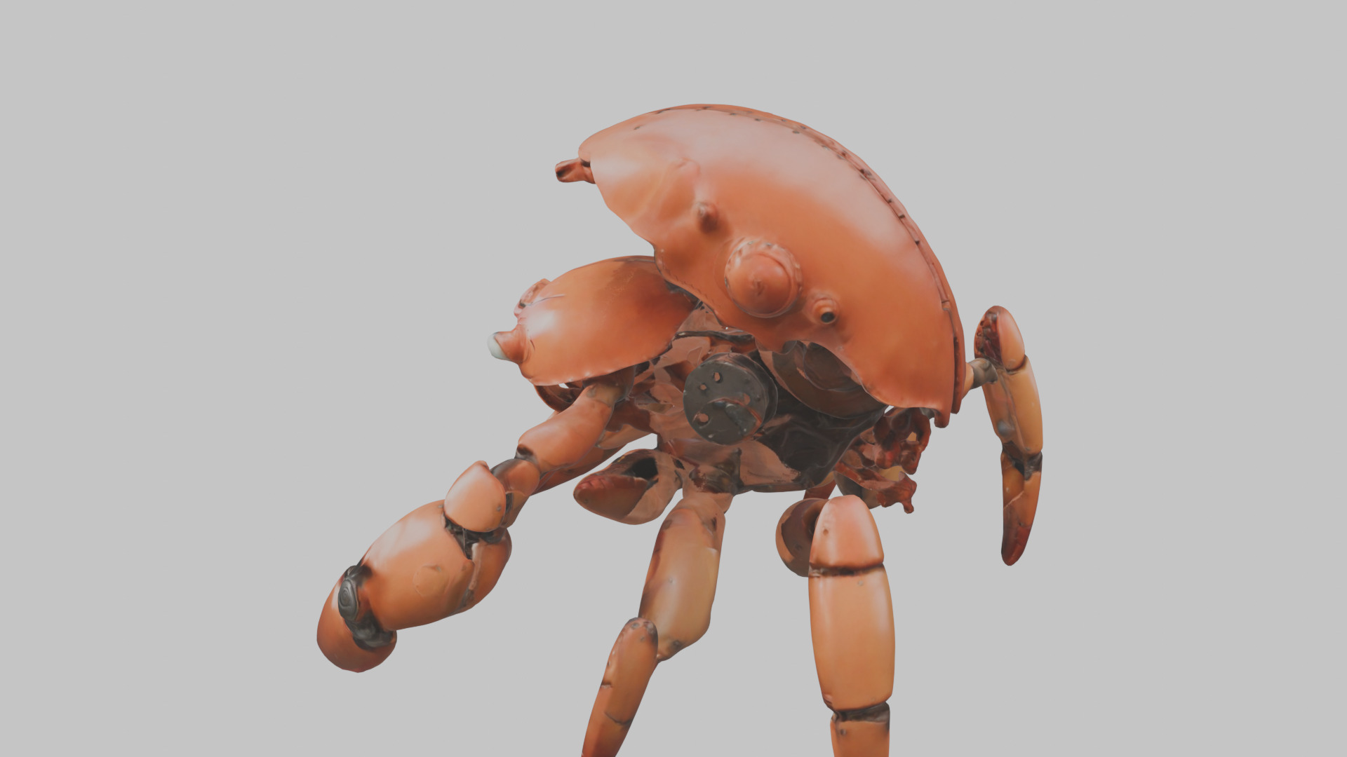 Robot Crab Low-poly 3D model_3