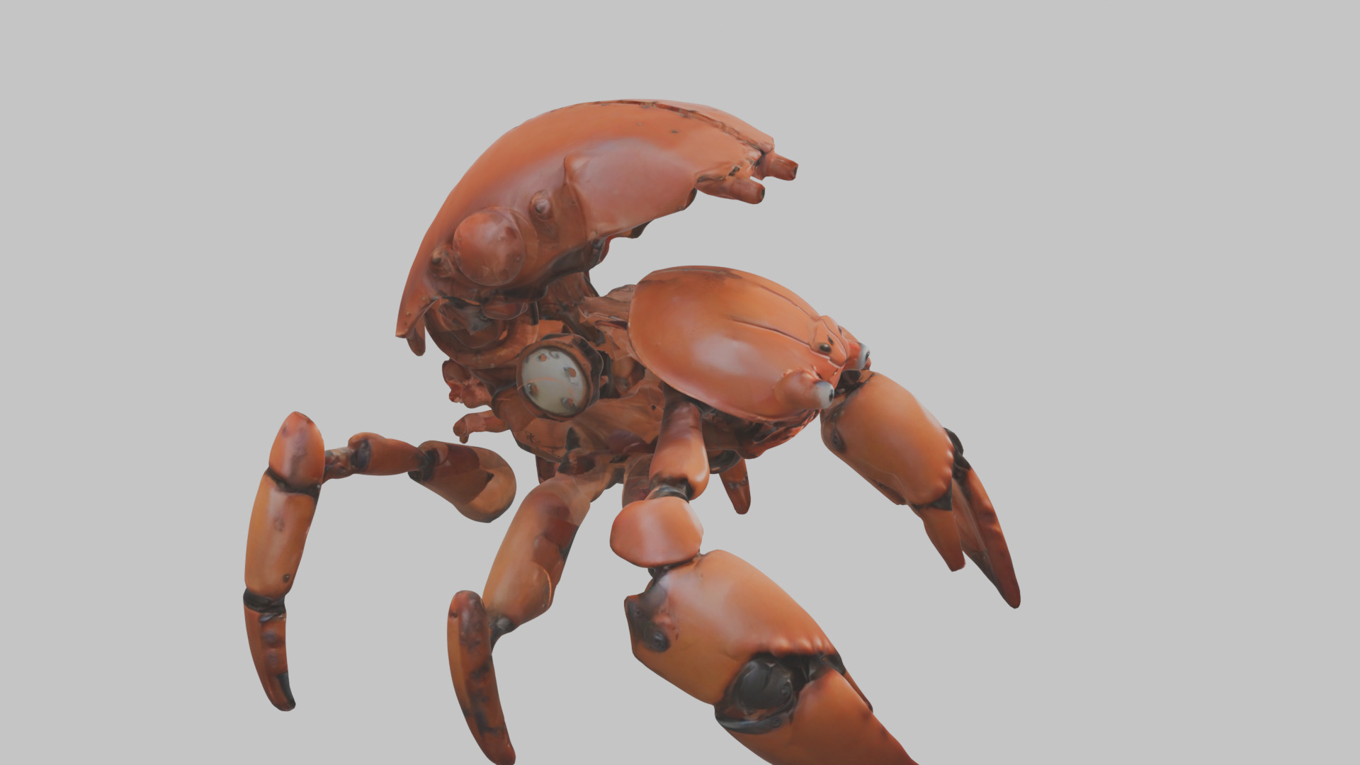 Robot Crab Low-poly 3D model_10