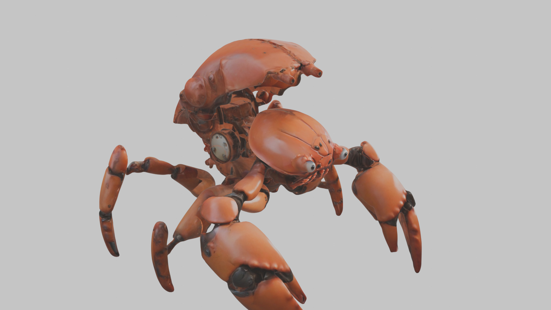 Robot Crab Low-poly 3D model_9