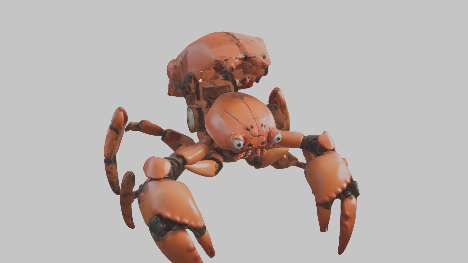Robot Crab Low-poly 3D model_8