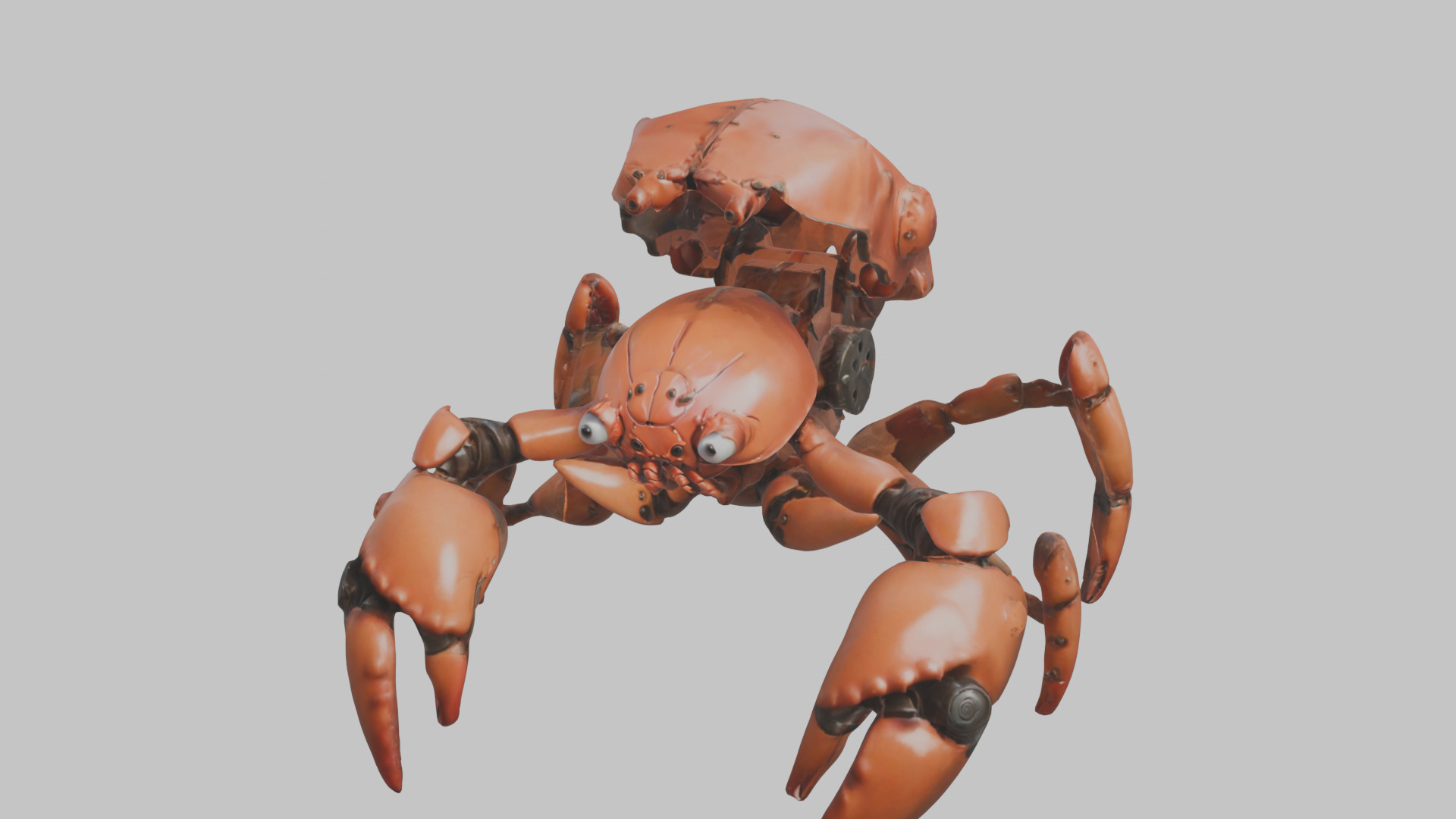 Robot Crab Low-poly 3D model_7