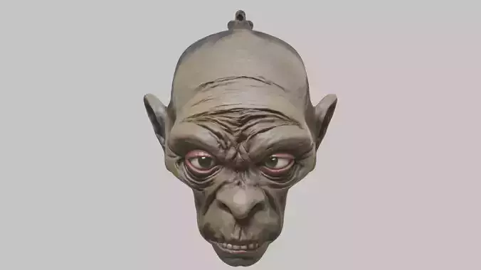 Detailed ash human face model