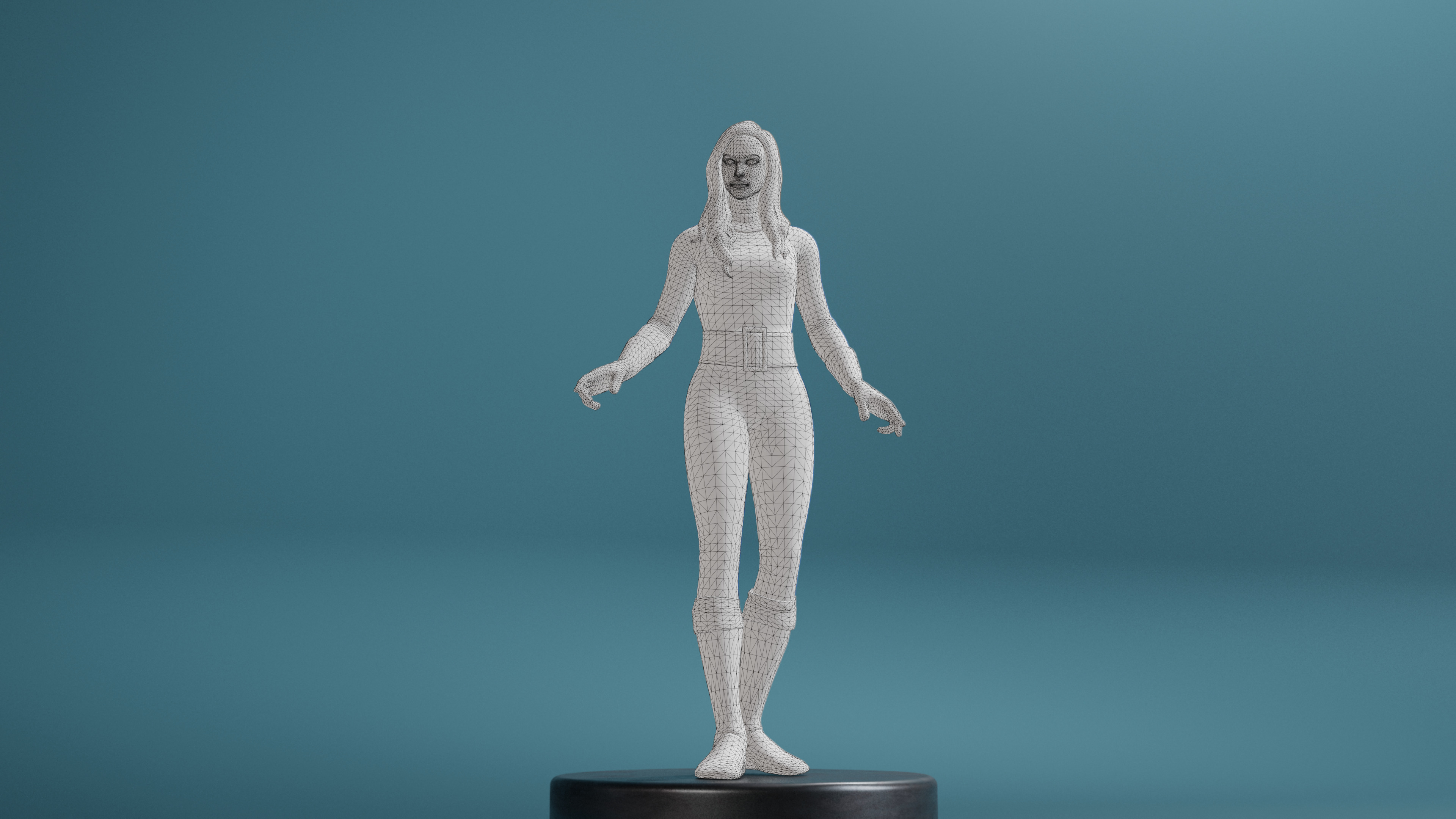 Invisible Woman Low-poly 3D model_19