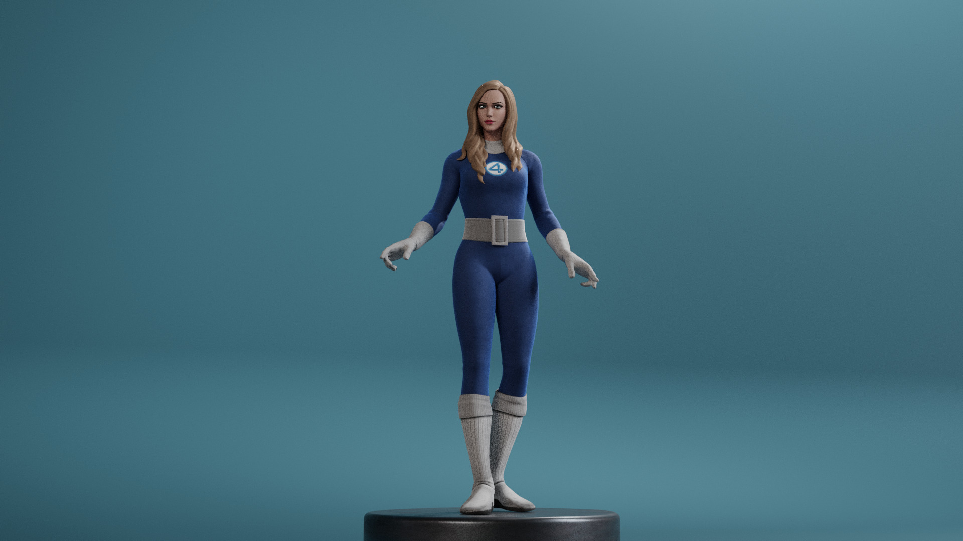 Invisible Woman Low-poly 3D model_17