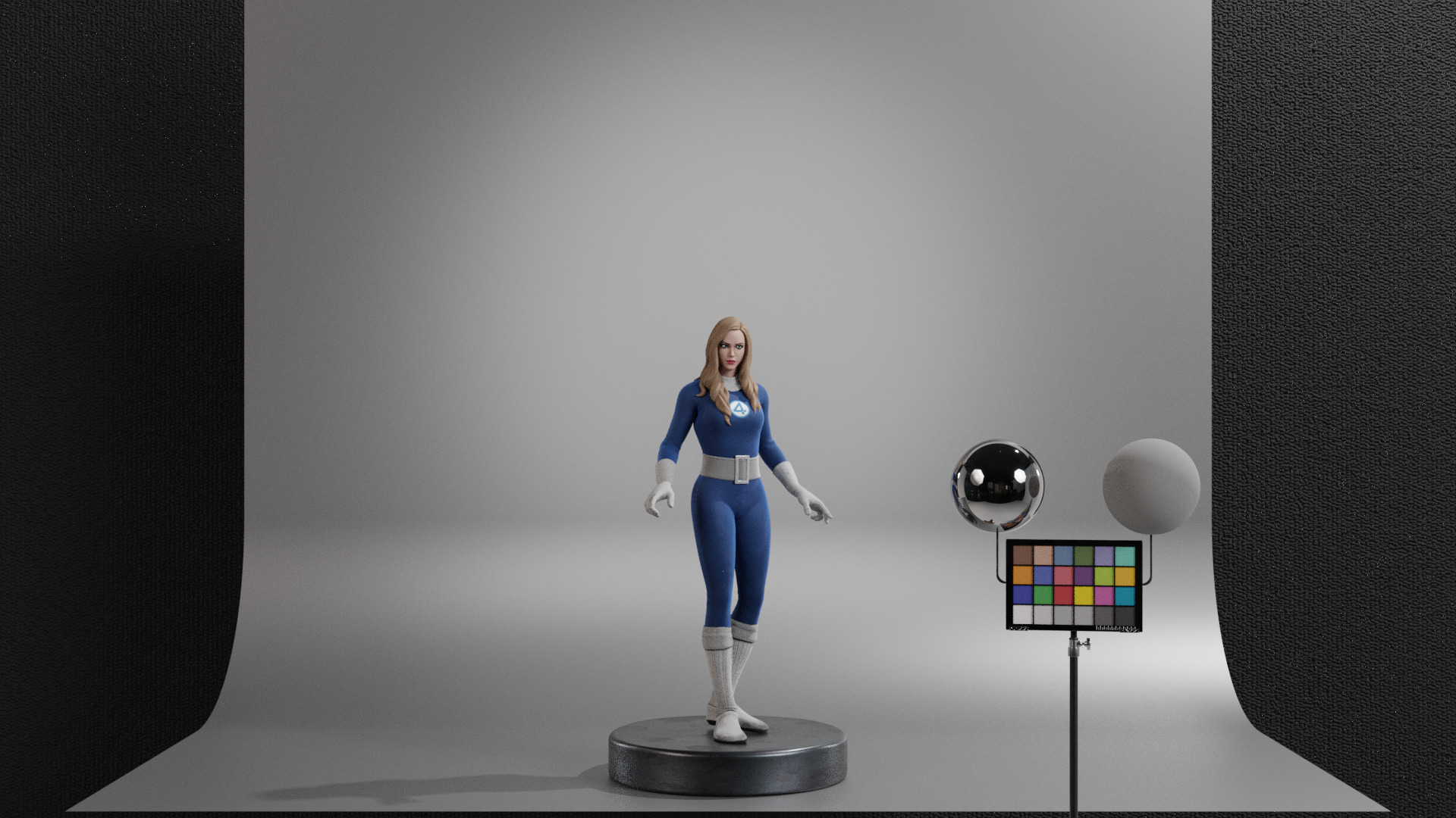 Invisible Woman Low-poly 3D model_9