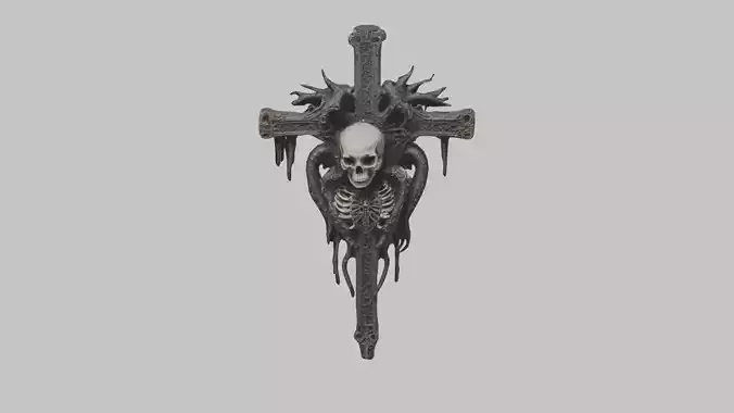 Gothic Skeleton Black Cross