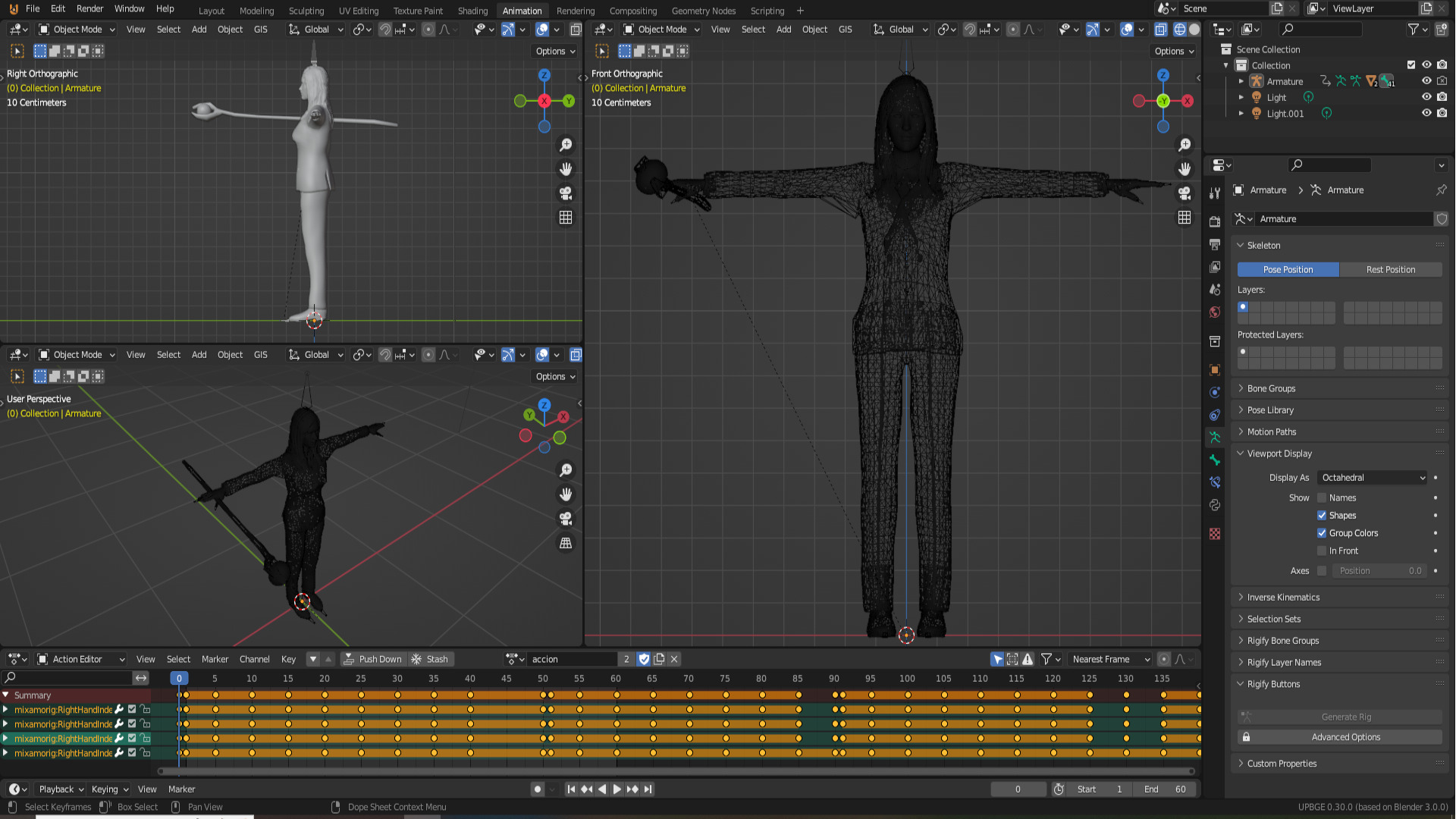 Modern Sorceress with rigs and animations Low-poly 3D model_4