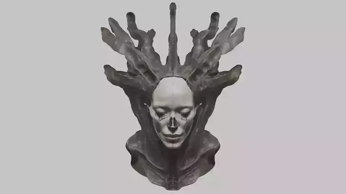 Fantasy Monolith Woman head figure bust