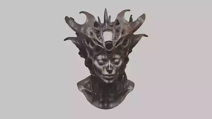 HR Giger Woman Scifi Creature Head Bust