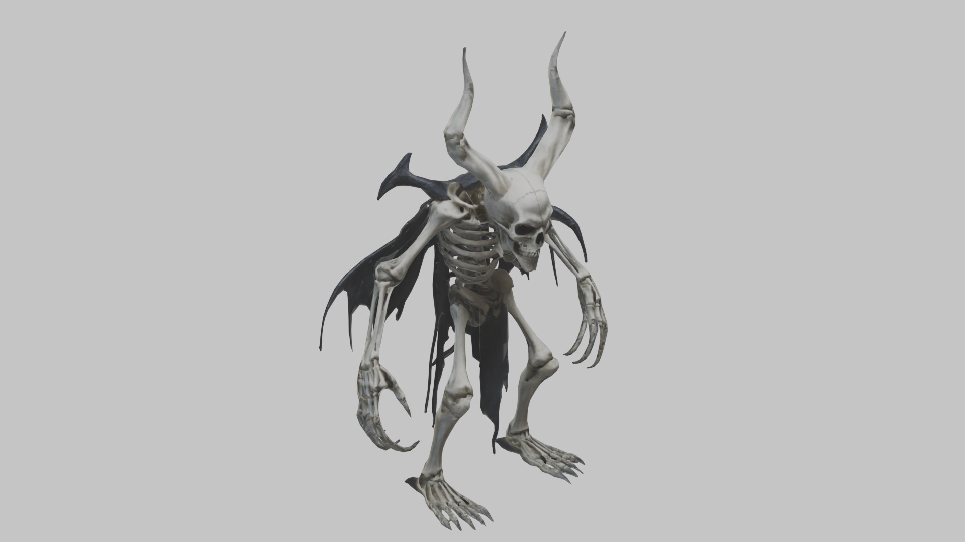 Skeleton Demon Character Low-poly 3D model_9