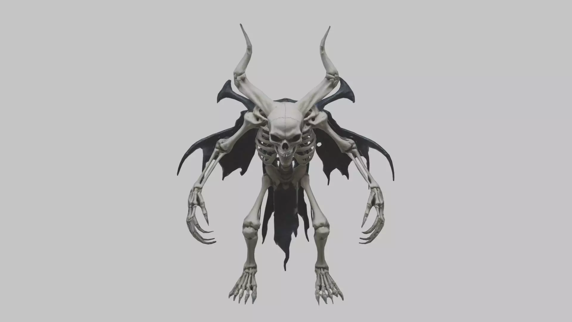Skeleton Demon Character Low-poly 3D model_0