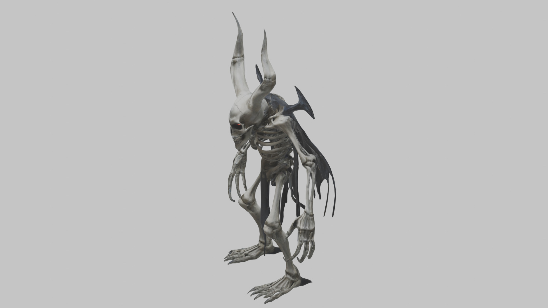 Skeleton Demon Character Low-poly 3D model_5
