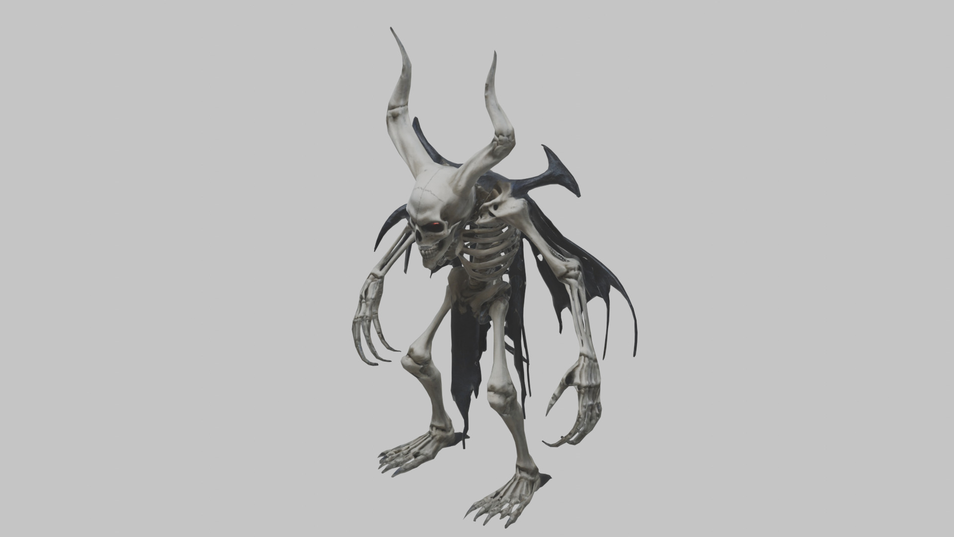 Skeleton Demon Character Low-poly 3D model_6