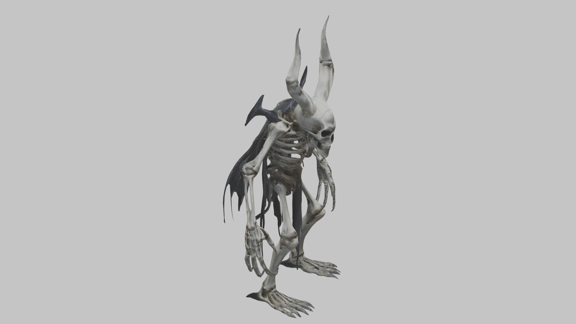 Skeleton Demon Character Low-poly 3D model_10
