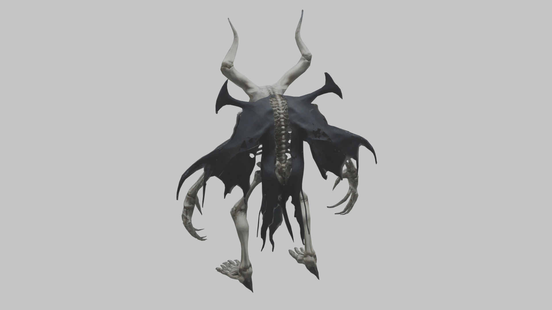 Skeleton Demon Character Low-poly 3D model_1