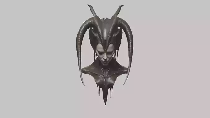 Alien HR Giger inspired woman head bust