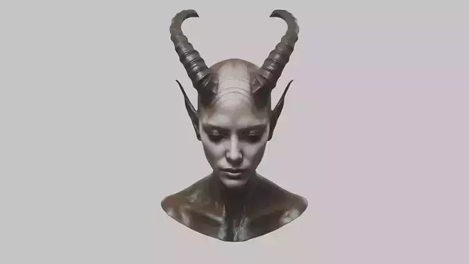 Demon Woman ALien HEad Bust