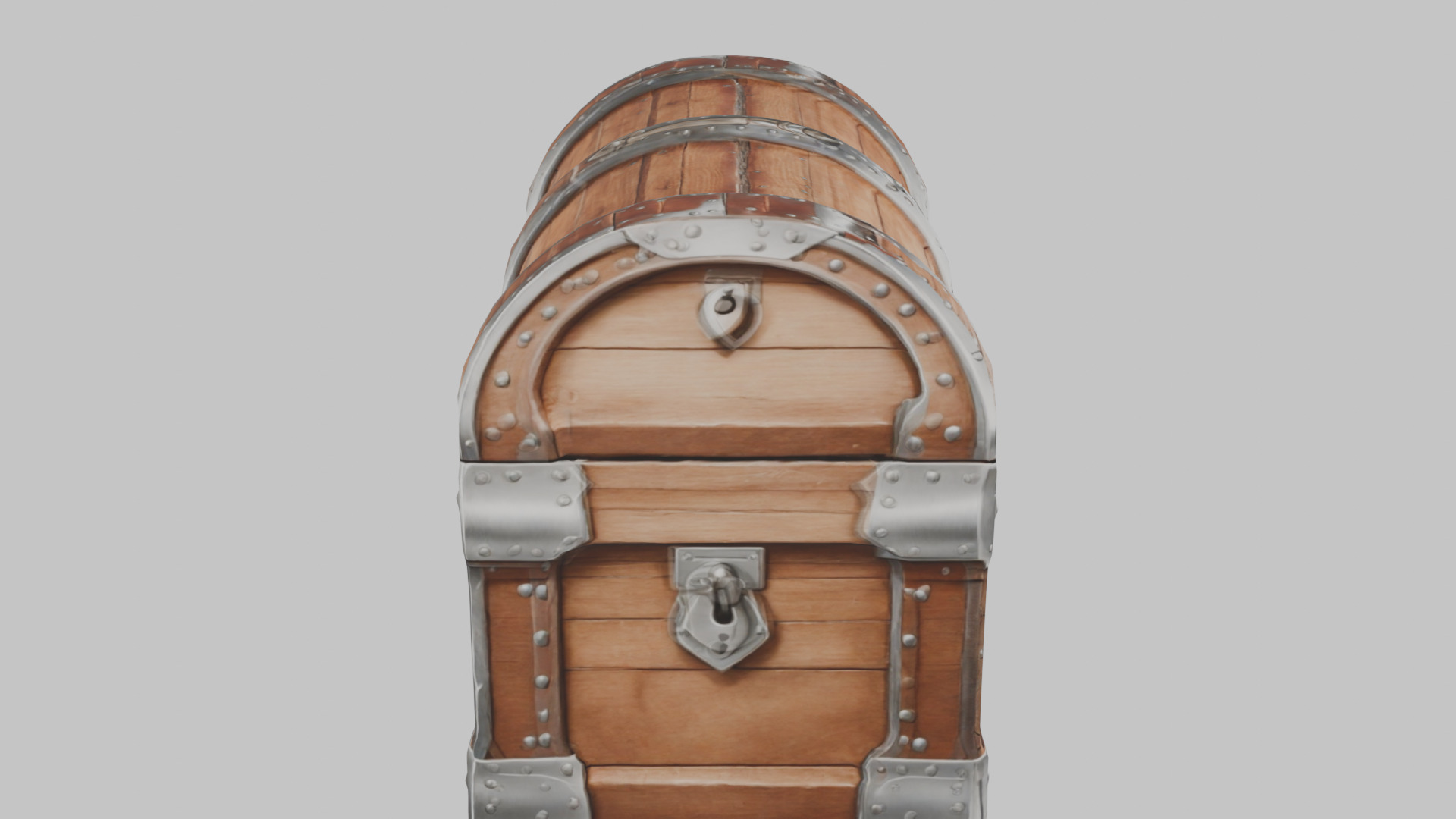 wooden treasure chest Low-poly 3D model_11