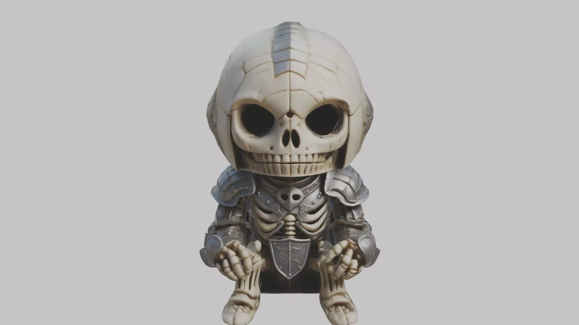 Skeleton Knight Stylized lowpoly character Low-poly 3D model_0