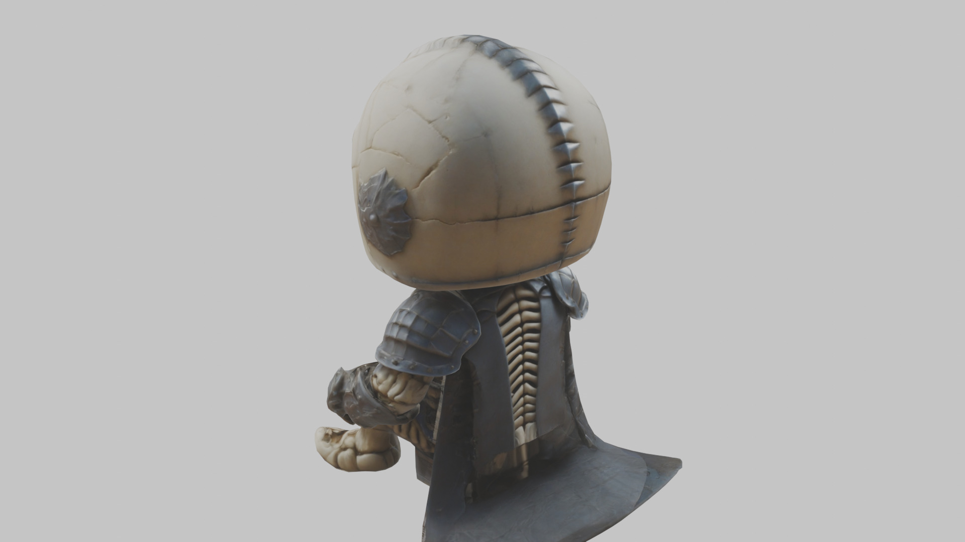 Skeleton Knight Stylized lowpoly character Low-poly 3D model_2