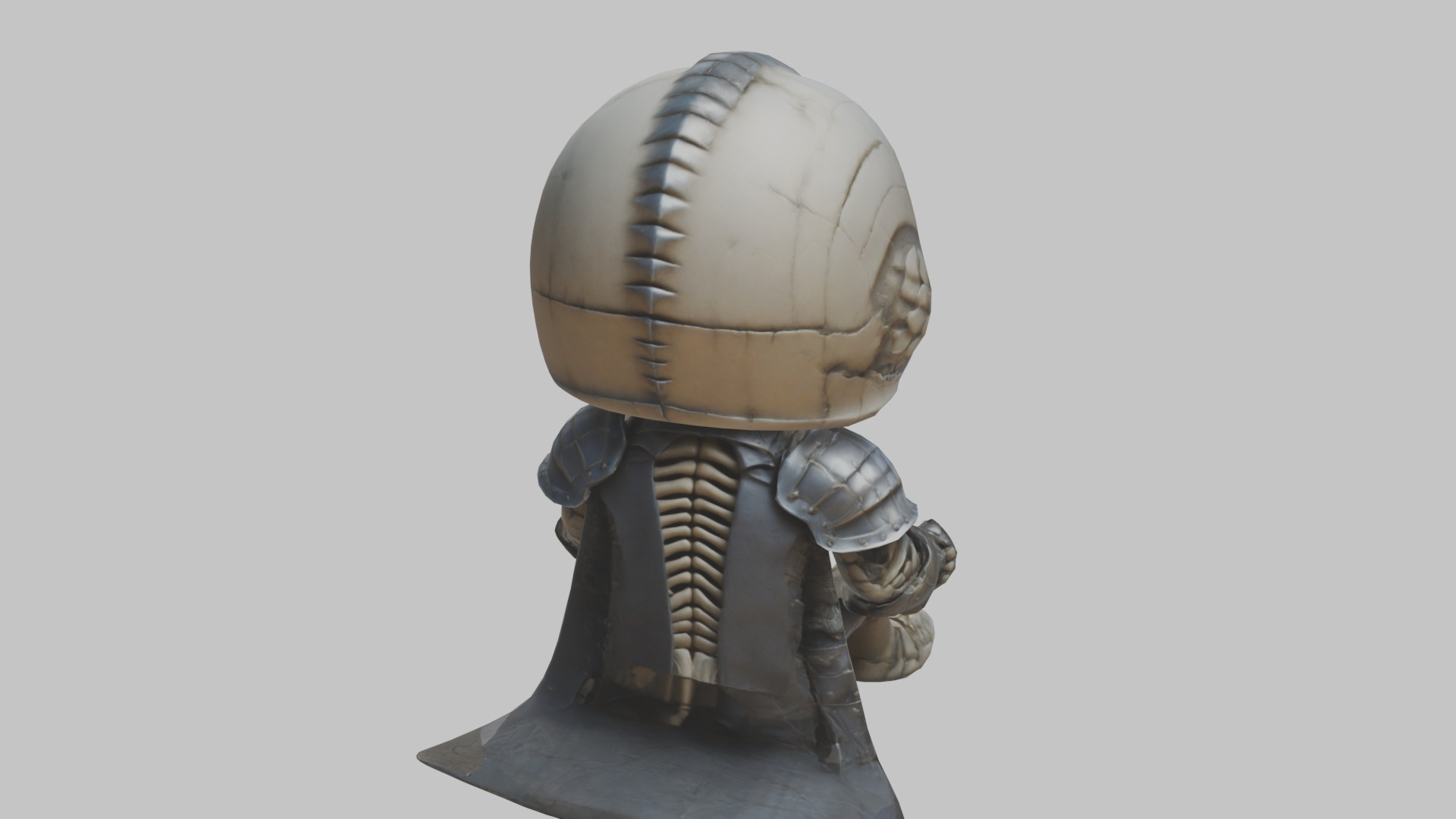 Skeleton Knight Stylized lowpoly character Low-poly 3D model_14